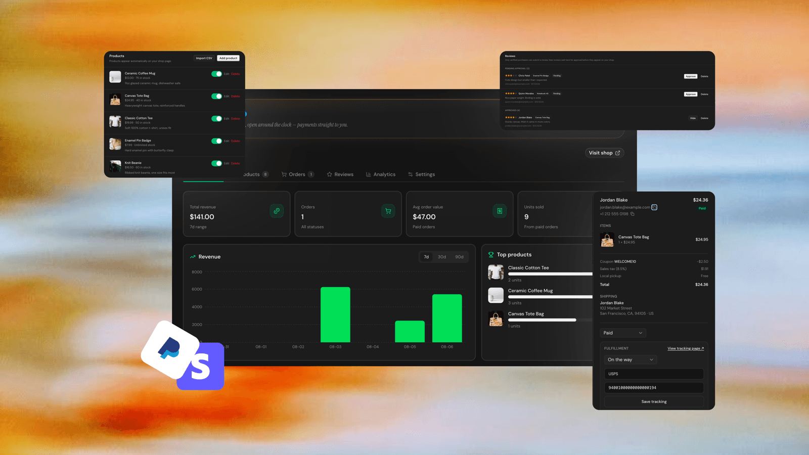 Store in the InMinutes dashboard